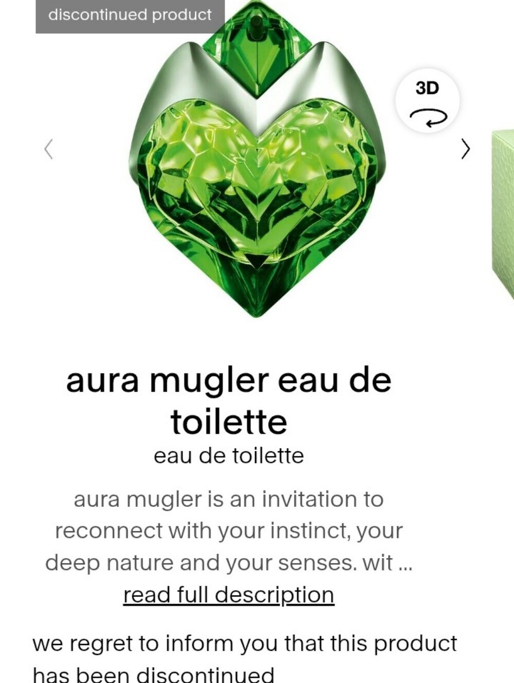 Mugler Aura -Heart Shaped Fragrance Bottle 3 Fl Oz - Picture 4 of 4